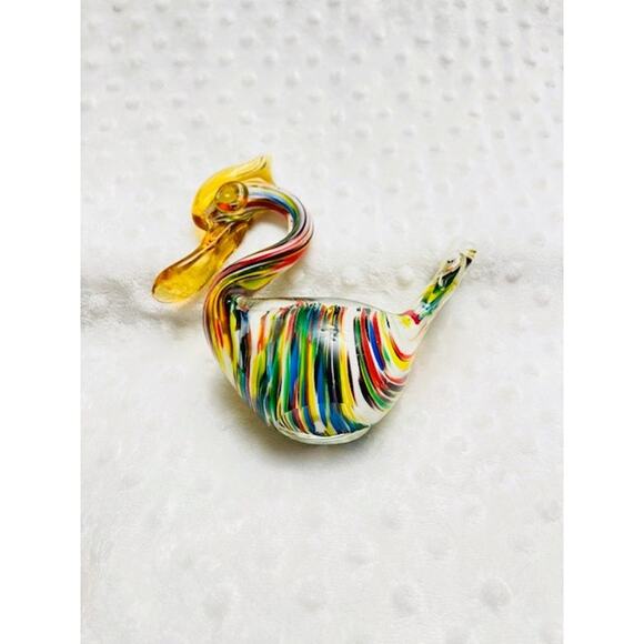 Vintage Murano Venetian Handblown, Multicolor, Amber Accent, Glass Heron - Picture 5 of 8